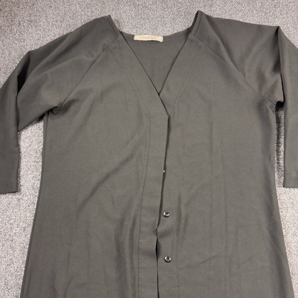 USHATAVA Maxi Dress Size Small Solid Black 3/4 Sleeve Minimalist - Picture 2 of 8